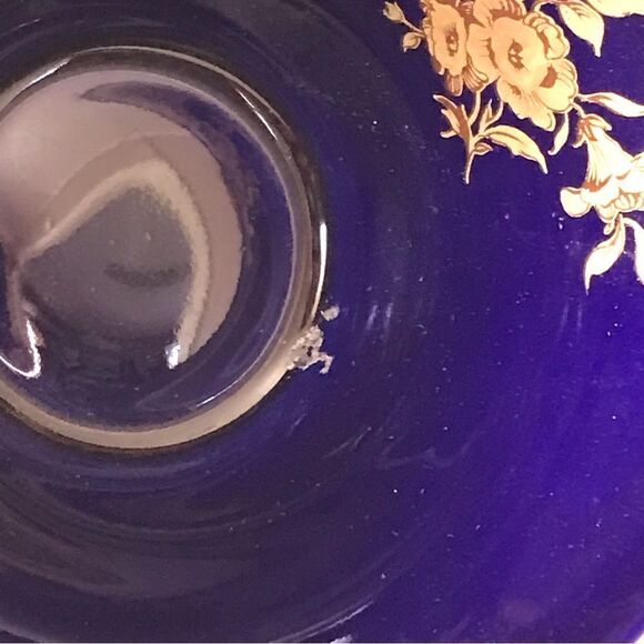 Bareuther Waldsassen Echt Cobalt Handarbeit Rose Demitasse Cup & Saucer Set 24kt - Picture 16 of 16